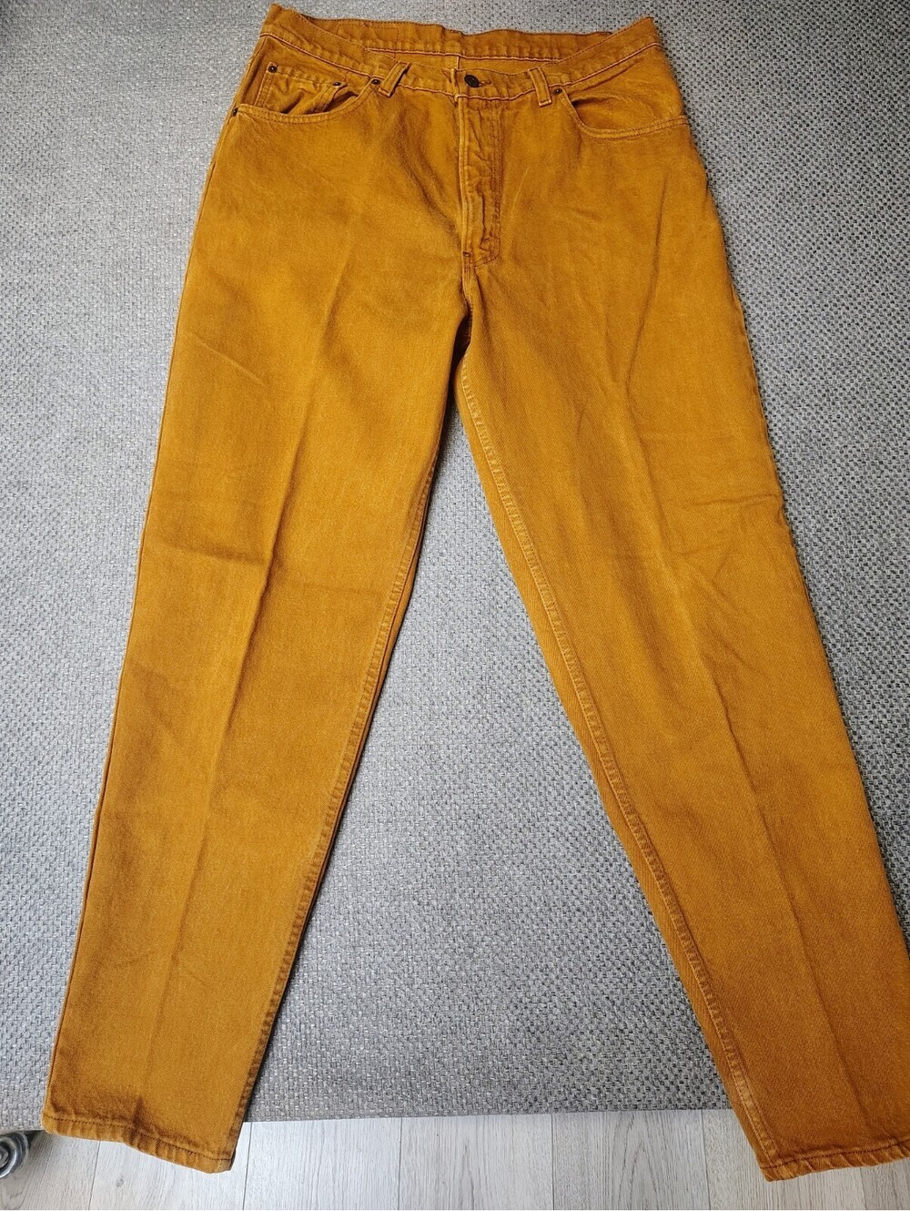 Vtg 90s Levis 560 Jeans Mens 36x34 Made in USA Loose Tapered Mustard Brown 1992